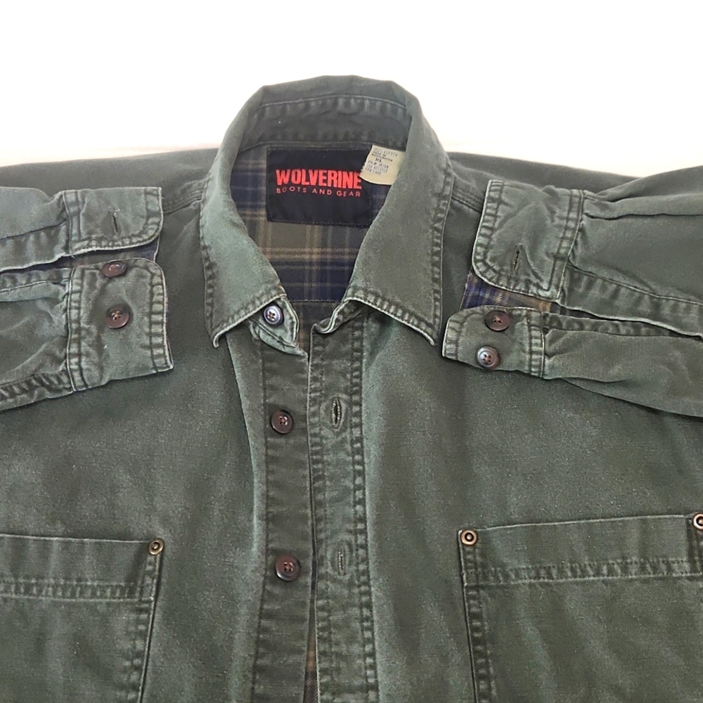 Wolverine flannel lined canvas button up